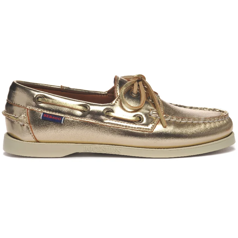 women boat shoes for a beach - side wedding as a guestPortland Met Woman - Gold