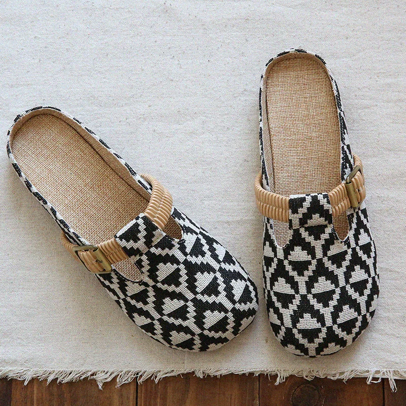 Kids' canvas shoes with a water - resistant coatingWomen Summer Casual Handmade Flat Linen Mules