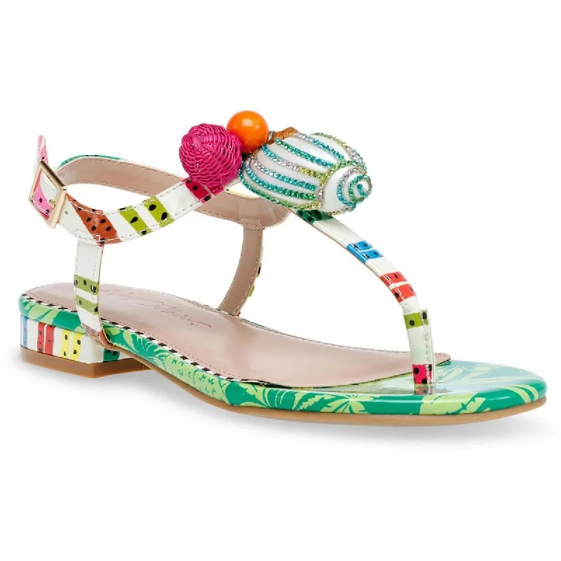 Anti - Slip Women's Sandals with a Grooved Sole in Green for Outdoor AdventuresBetsey Johnson Womens Aleena Buckle Embellished Slingback Sandals