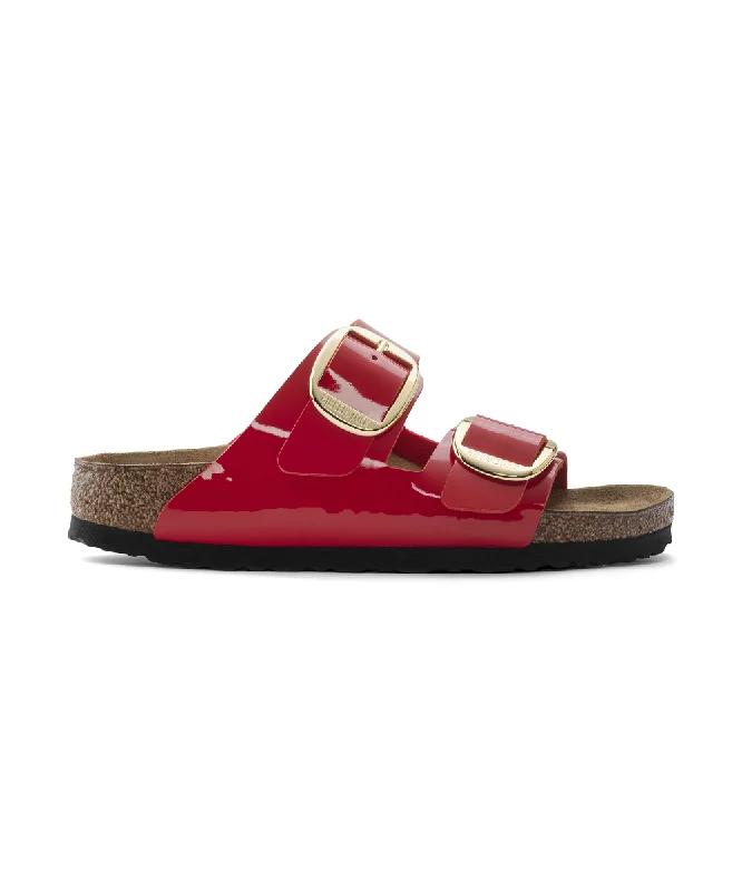 Women's Leather - Strapped Sandals with a Braided Detail in Brown for a Rustic AppealBIRKENSTOCK ARIZONA BIG BUCKLE NARROW FIT IN CHERRY PATENT