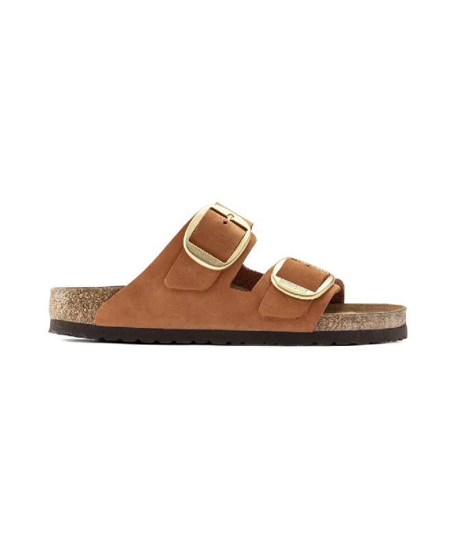 Sustainable Women's Recycled Material Sandals in Beige for Eco - Conscious ShoppersBIRKENSTOCK ARIZONA BIG BUCKLE IN PECAN