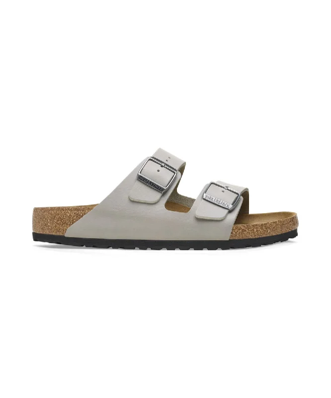 Women's Flat Slide Sandals with a Memory Foam Insole in White for All - Day ComfortBIRKENSTOCK ARIZONA IN ANTHRACITE