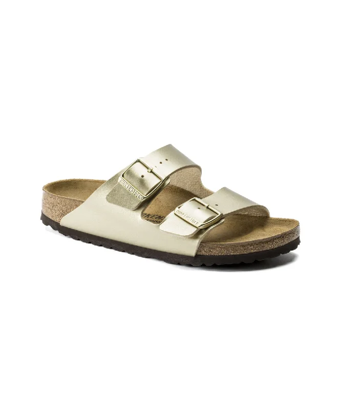 Women's Ankle - Strap Sandals with a Block Heel in Red for a Sophisticated StyleBIRKENSTOCK ARIZONA NARROW FIT IN GOLD