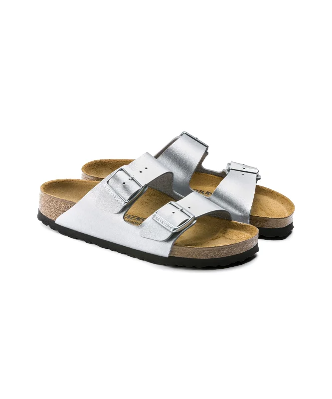 Anti - Slip Women's Sandals with a Grooved Sole in Green for Outdoor AdventuresBIRKENSTOCK ARIZONA NARROW FIT IN SILVER