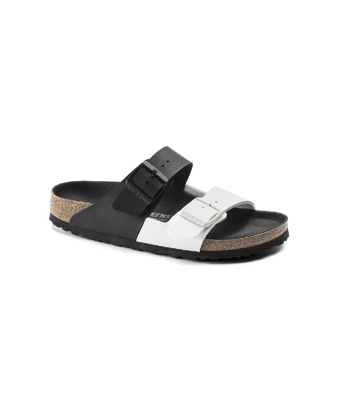 Shock - Absorbing Women's Sandals with a Soft Insole in Black for Active LifestylesBIRKENSTOCK ARIZONA SPLIT IN BLACK AND WHITE