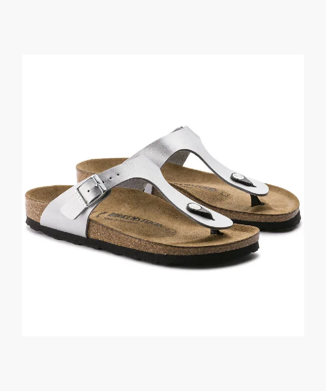 Adjustable Strap Women's Sandals with a Padded Heel in Pink for a Custom FitBIRKENSTOCK GIZEH REGULAR FIT IN SILVER