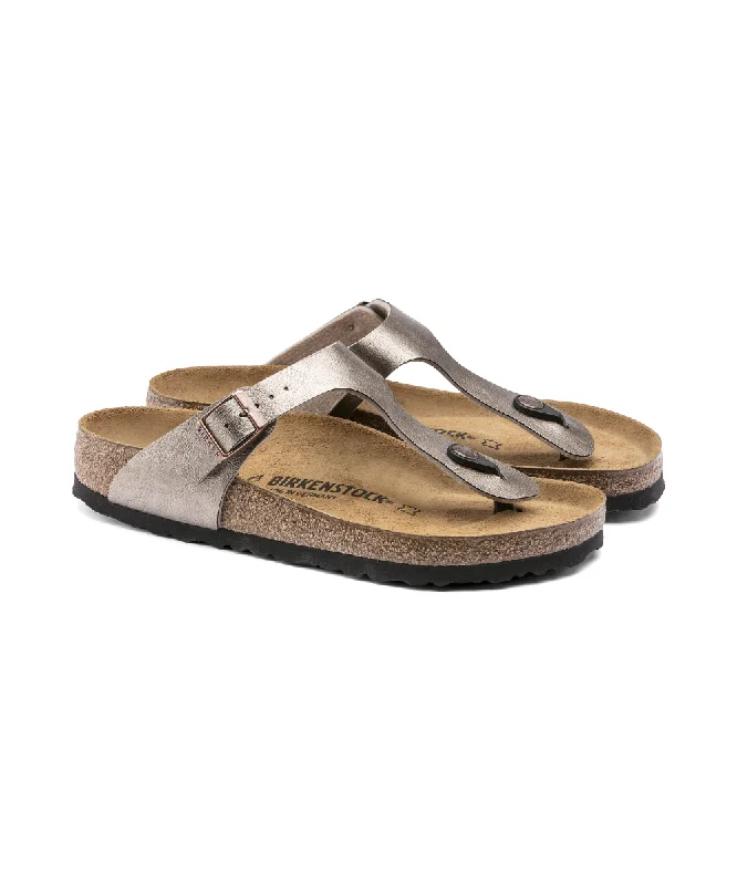 Sustainable Women's Recycled Material Sandals in Beige for Eco - Conscious ShoppersBIRKENSTOCK GIZEH REGULAR FIT IN TAUPE