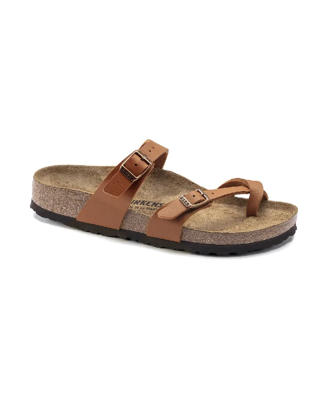 Women's Cork - Soled Espadrille Sandals with a Rope - Trimmed Upper in Navy for a Summer VibeBIRKENSTOCK MAYARI NARROW FIT IN GINGER/BROWN