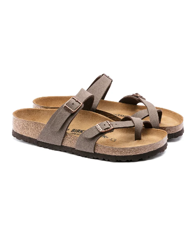 Women's Leather - Strapped Sandals with a Braided Detail in Brown for a Rustic AppealBIRKENSTOCK MAYARI REGULAR FIT  IN MOCHA