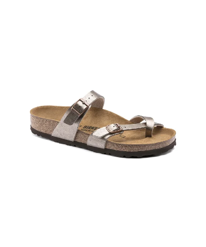 Adjustable Strap Women's Sandals with a Padded Heel in Pink for a Custom FitBIRKENSTOCK MAYARI NARROW FIT IN TAUPE