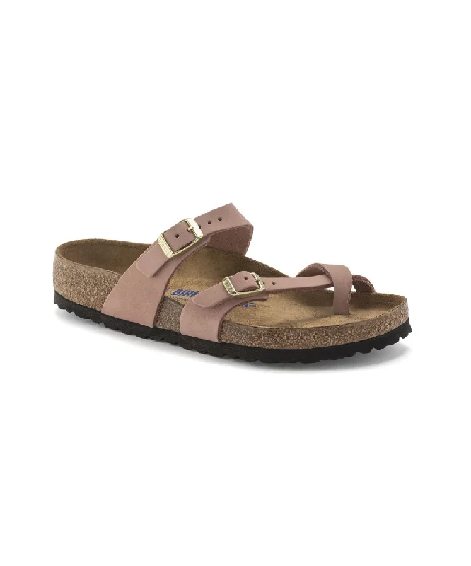 Sustainable Women's Recycled Material Sandals in Beige for Eco - Conscious ShoppersBIRKENSTOCK MAYARI SOFT BEDDING IN ROSE