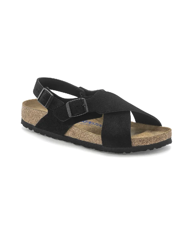 Elastic - Strap Women's Sandals with a Padded Toe in Teal for Easy On - and - OffBIRKENSTOCK TULUM SOFT BEDDING NARROW FIT IN BLACK