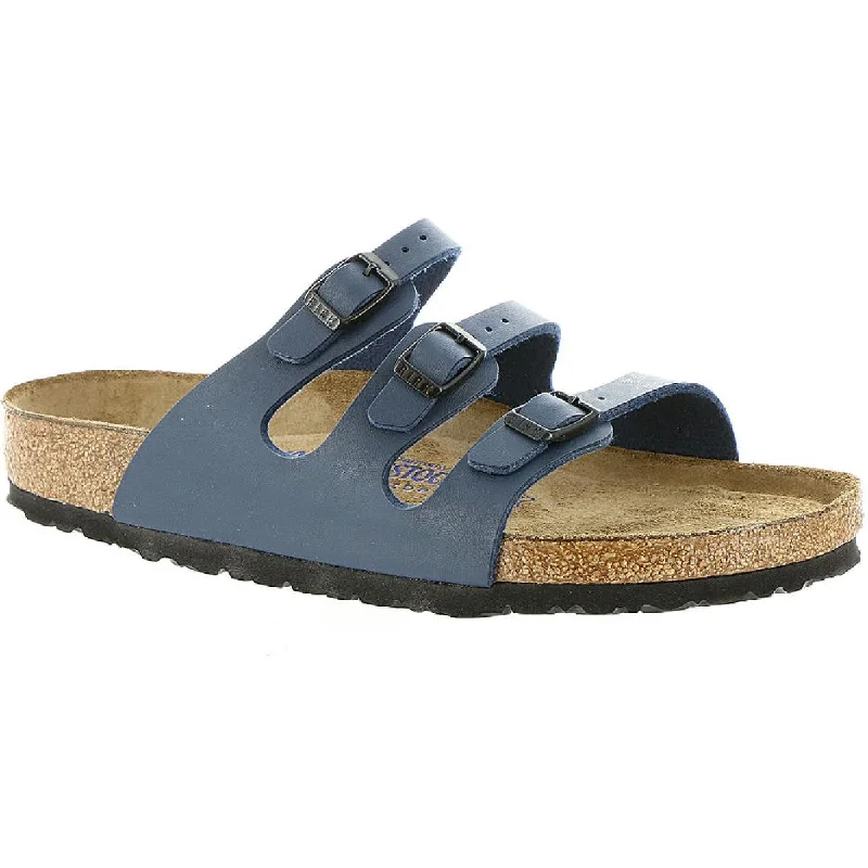 Child - Friendly Women's Sandals with a Secure Buckle in Purple for Moms on the GoBirkenstock Womens Florida Leather Slip On Footbed Sandals