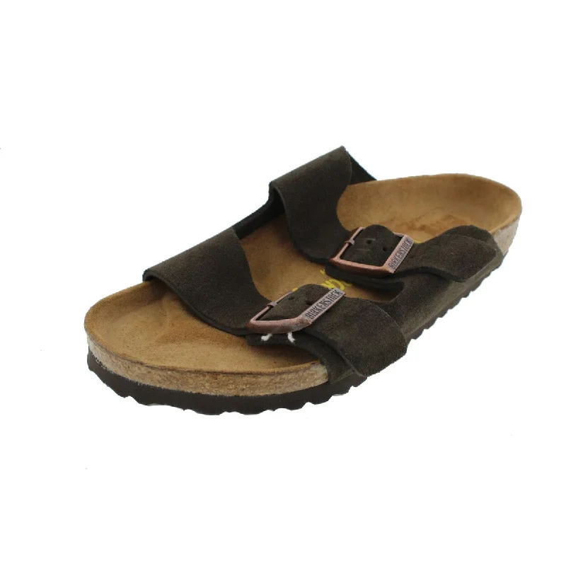 Sustainable Women's Recycled Material Sandals in Beige for Eco - Conscious ShoppersBirkenstock Womens Leather Two Buckle Slide Sandals