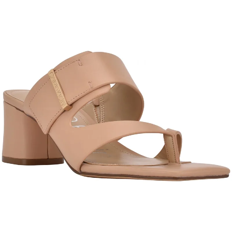 Women's Sandals with a Wedge Heel and a Tassel Detail in Orange for a Trendy LookCalvin Klein Womens Briella Leather Thong Heels