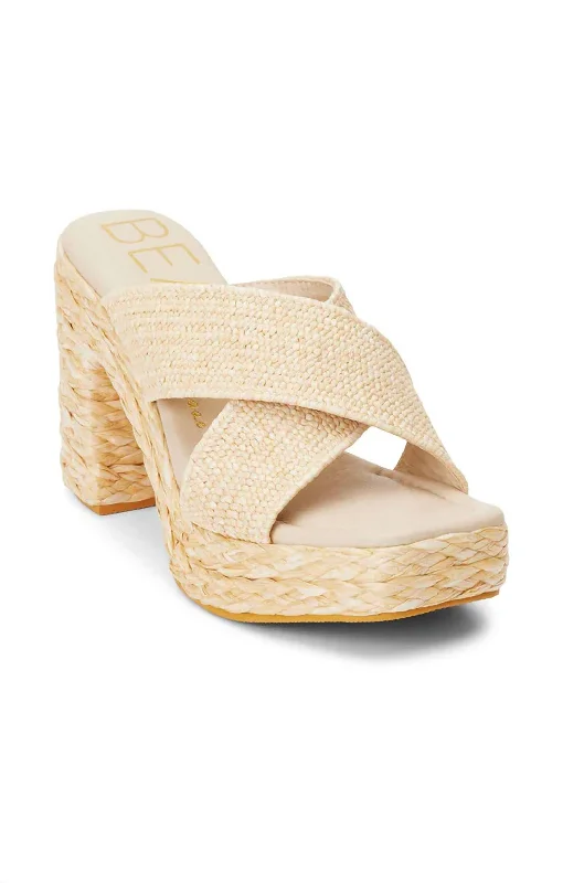 Adjustable Strap Women's Sandals with a Padded Heel in Pink for a Custom FitCaravan Platform Sandal In Natural