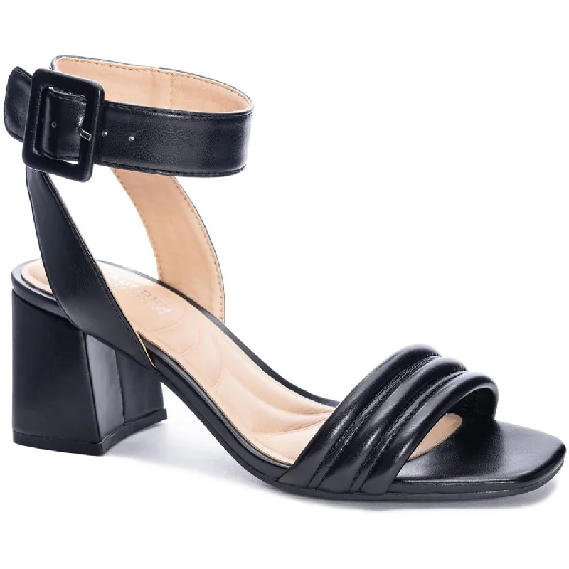 Plus Size Women's Wide - Width Platform Sandals in Black for Added Comfort and HeightChinese Laundry Womens Blest Faux Leather Ankle Strap Heels