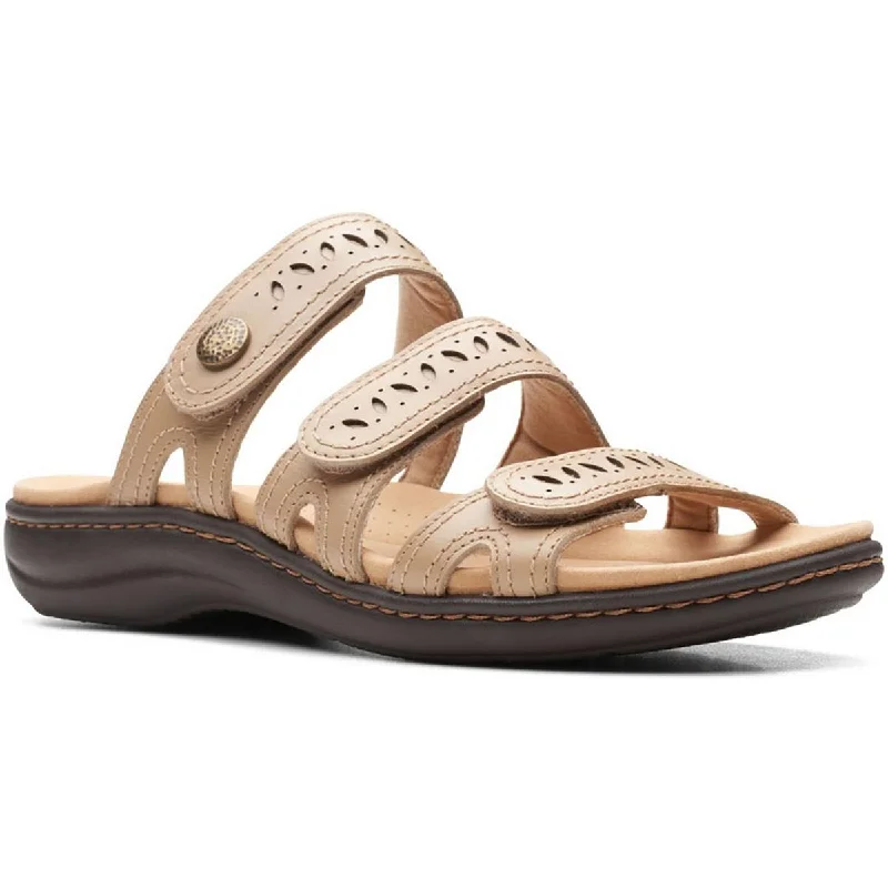 Sustainable Women's Recycled Material Sandals in Beige for Eco - Conscious ShoppersClarks Womens Laurieann Dee Strappy Leather Slide Sandals