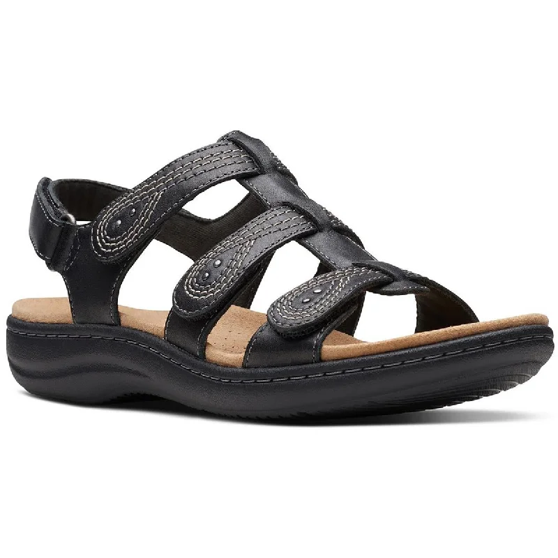 Women's Cork - Soled Espadrille Sandals with a Rope - Trimmed Upper in Navy for a Summer VibeClarks Womens Laurieann Vine Leather Open Toe Ankle Strap