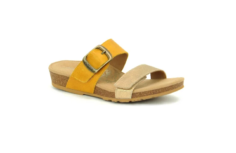 Women's Sandals with a Glitter - Coated Strap in Gold for a Sparkly Summer OutfitDaisy Sandals In Sunflower