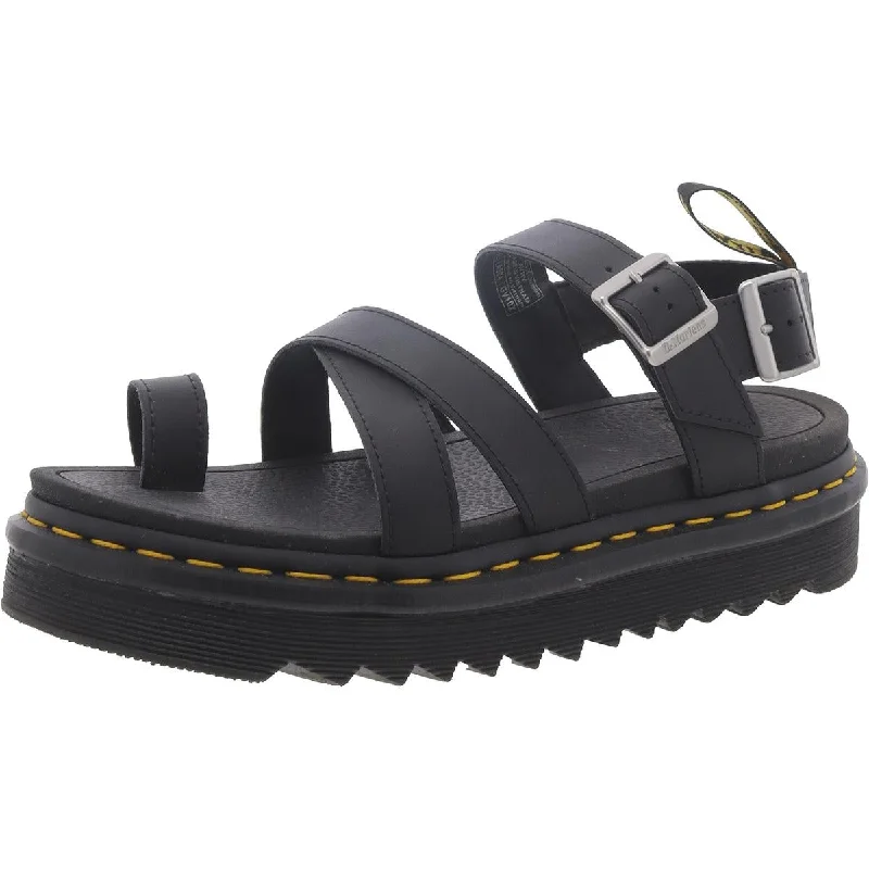 Shock - Absorbing Women's Sandals with a Soft Insole in Black for Active LifestylesDr. Martens Womens AVRY Faux Leather Thong Slingback Sandals