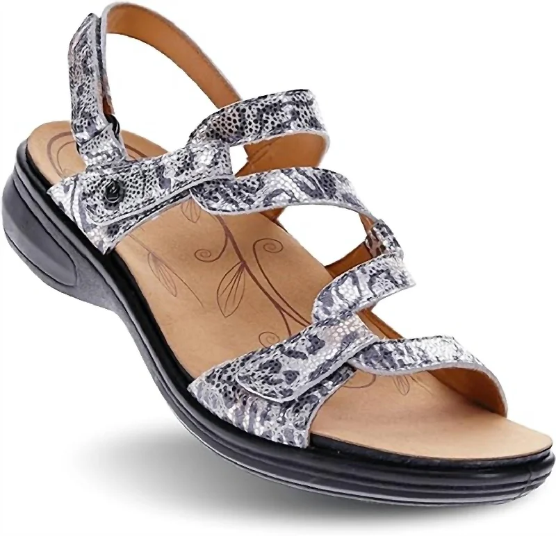 Women's Leather - Strapped Sandals with a Braided Detail in Brown for a Rustic AppealEmerald In Silver Safari