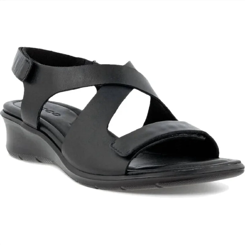 Adjustable Strap Women's Sandals with a Padded Heel in Pink for a Custom FitFelicia Cross Sandal In Black