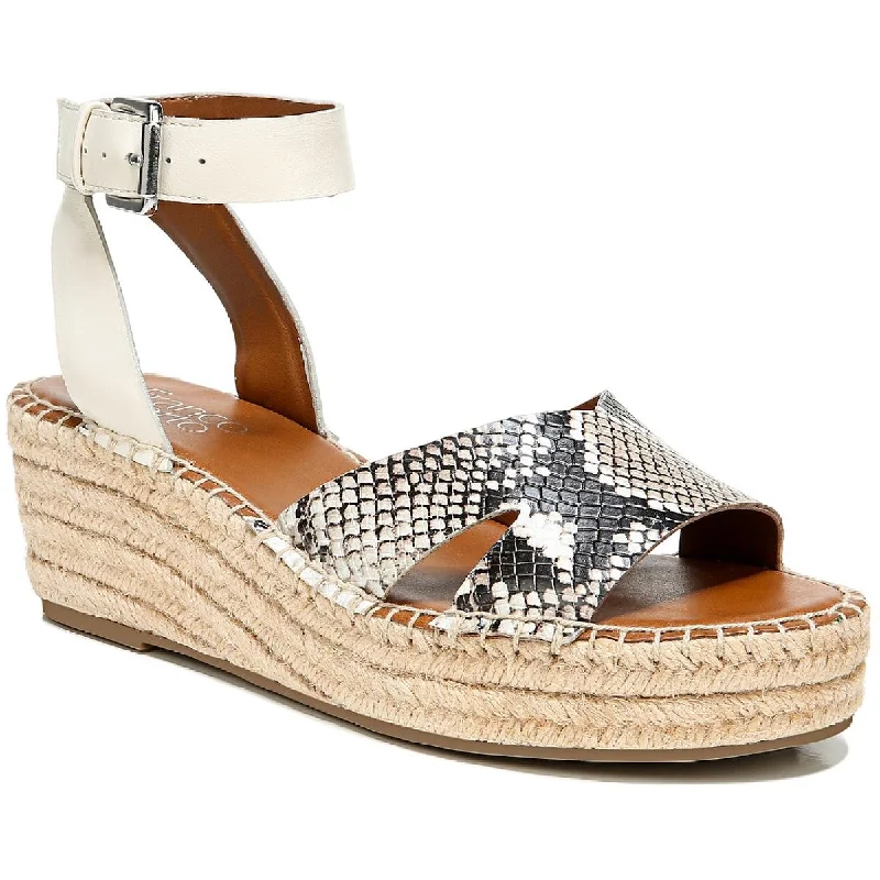 Child - Friendly Women's Sandals with a Secure Buckle in Purple for Moms on the GoFranco Sarto Womens Pellia 2 Leather Snake Print Wedge Sandals