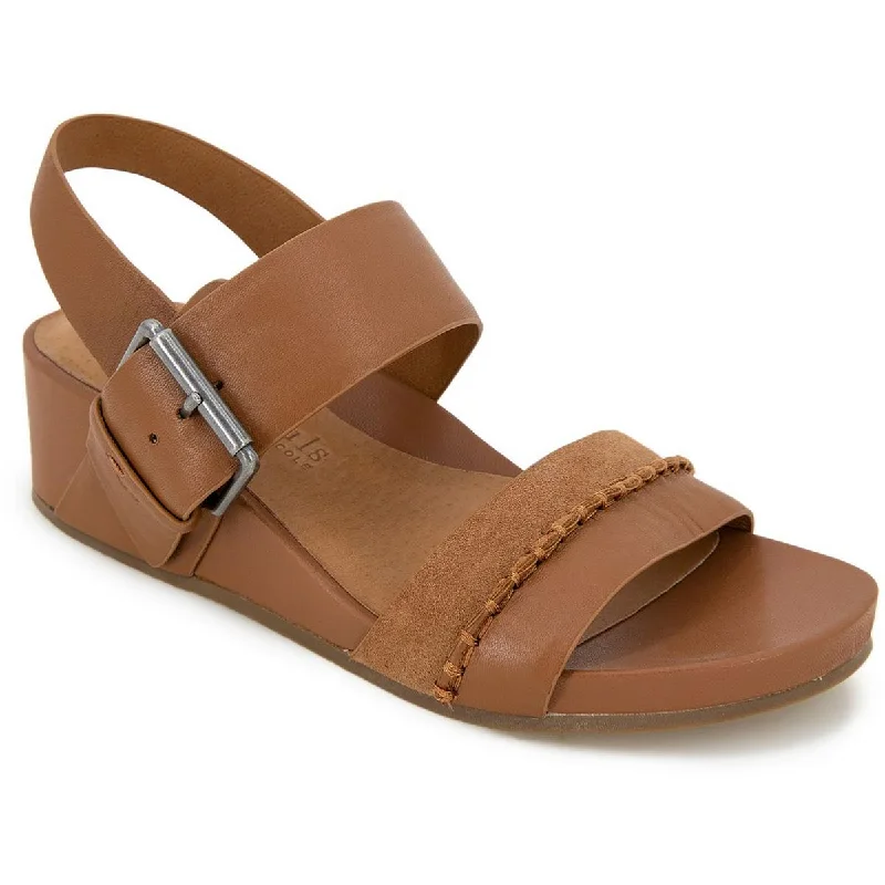 Women's Leather - Strapped Sandals with a Braided Detail in Brown for a Rustic AppealGentle Souls by Kenneth Cole Womens Giulia Leather Slip On Wedge Sandals