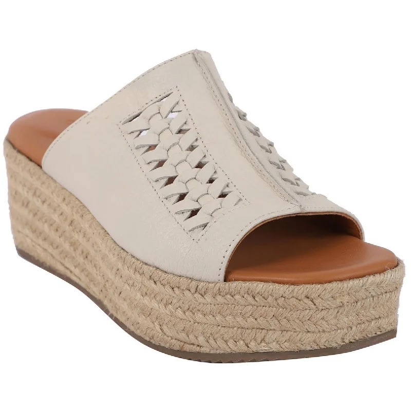 Sustainable Women's Recycled Material Sandals in Beige for Eco - Conscious ShoppersGentle Souls by Kenneth Cole Womens Silvana Leather Woven Espadrilles