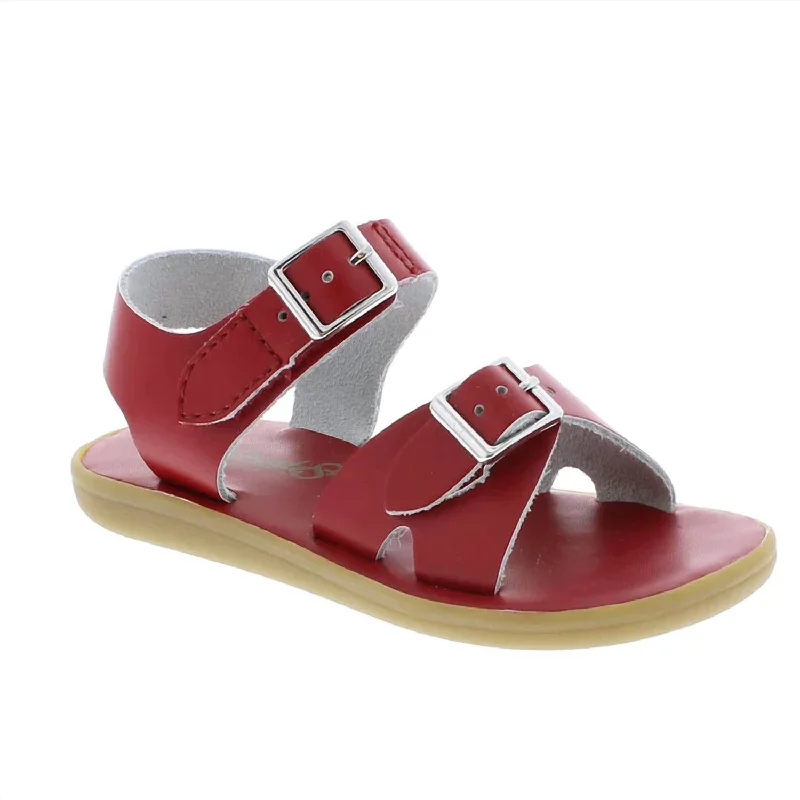 Shock - Absorbing Women's Sandals with a Soft Insole in Black for Active LifestylesGirl's Tide Sandals - Medium In Apple Red