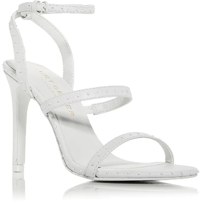 Women's Flat Slide Sandals with a Memory Foam Insole in White for All - Day ComfortKurt Geiger London Womens Portia Drench Studded Dressy Heels