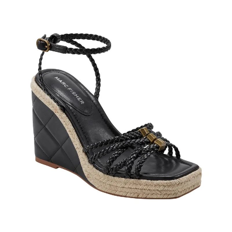 Women's Sandals with a Glitter - Coated Strap in Gold for a Sparkly Summer OutfitMarc Fisher Womens Wedge Ankle Strap Espadrilles