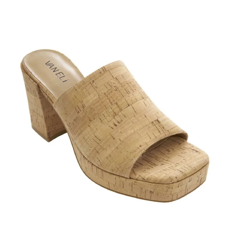 Adjustable Strap Women's Sandals with a Padded Heel in Pink for a Custom FitMorya Platform Sandal In Natural Cork