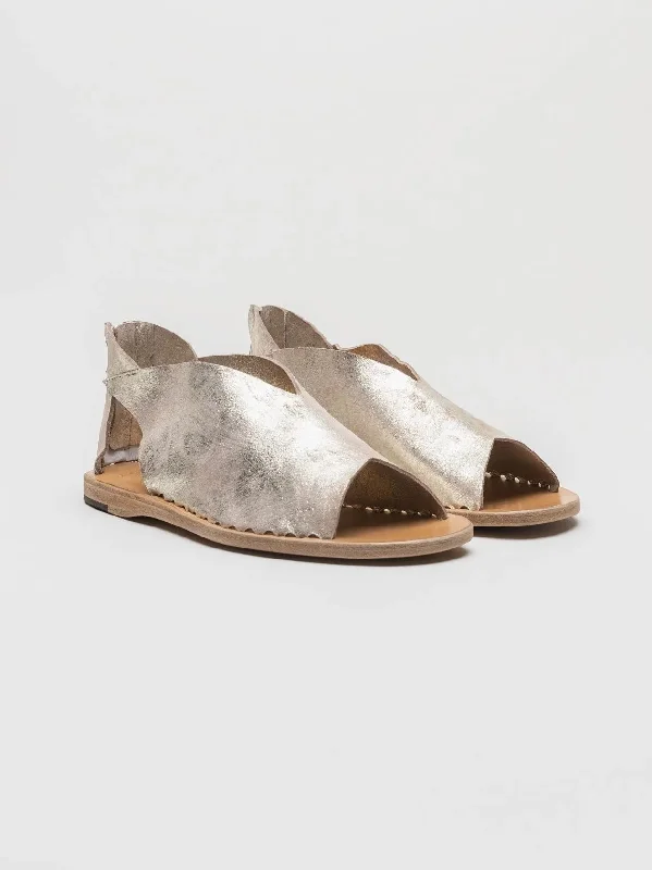 Sustainable Women's Recycled Material Sandals in Beige for Eco - Conscious ShoppersSHOES