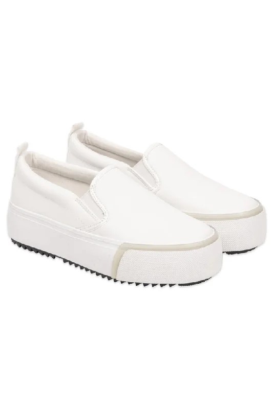 Shock - Absorbing Women's Sandals with a Soft Insole in Black for Active LifestylesPlatform Slip-On Sneaker _ 152446 _ White