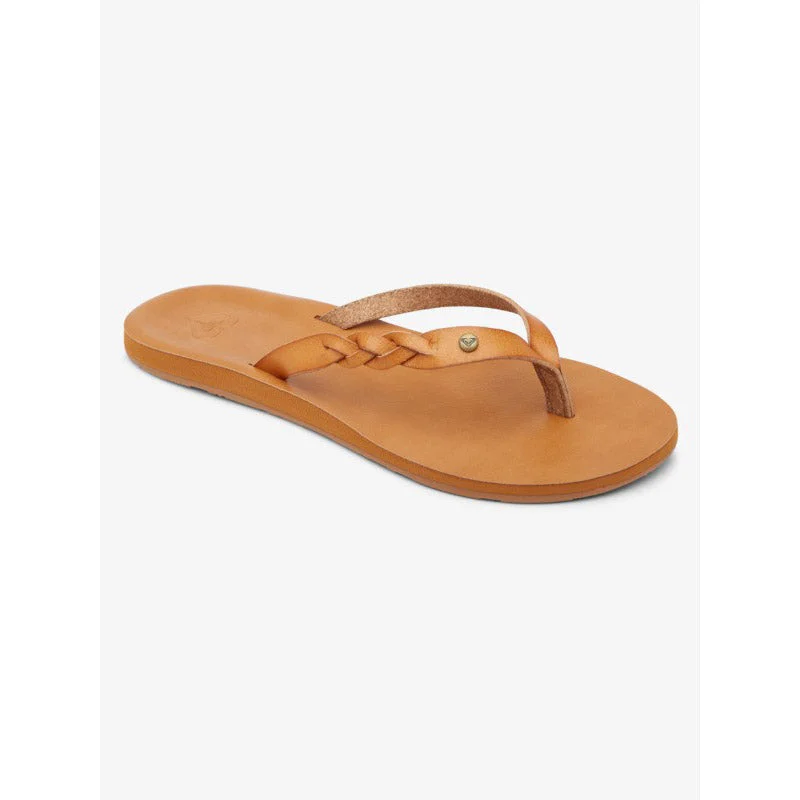 Sustainable Women's Recycled Material Sandals in Beige for Eco - Conscious ShoppersRoxy Liza IV Flip Flop