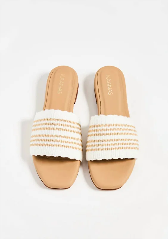 Women's Sandals with a Floral - Printed Upper in Pink for a Feminine Spring LookSage Handwoven Slide Sandal In Cream