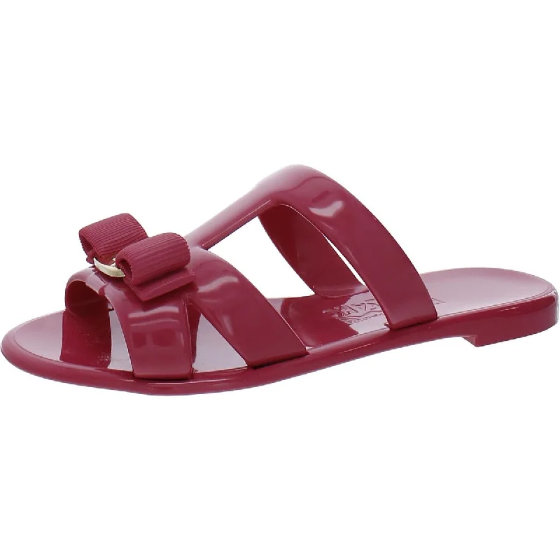 Elastic - Strap Women's Sandals with a Padded Toe in Teal for Easy On - and - OffSalvatore Ferragamo Womens Lylia Bow  Jelly Sandals