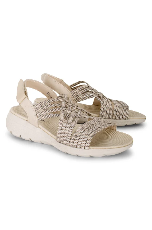 Women's Leather - Strapped Sandals with a Braided Detail in Brown for a Rustic AppealLightweight Sandal | BEIGE MULTI | FLYTA AB