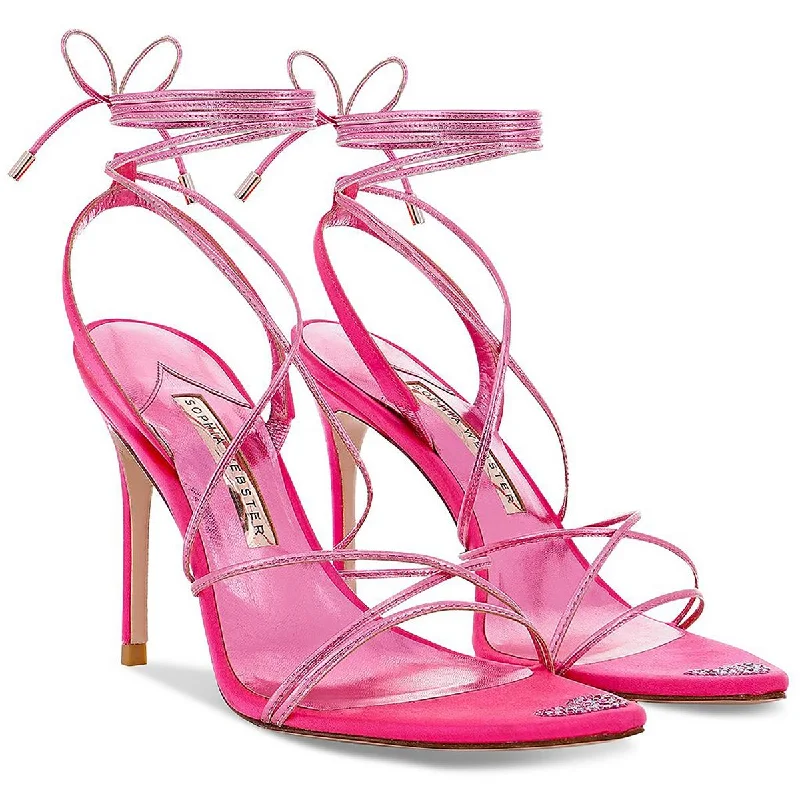 Adjustable Strap Women's Sandals with a Padded Heel in Pink for a Custom FitSophia Webster Womens Amora  Open Toe Leather Heels