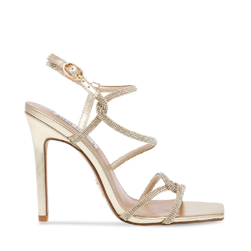 Women's Sandals with a Floral - Printed Upper in Pink for a Feminine Spring LookSTEVE MADDEN IMPLICIT L SANDALS IN GOLD