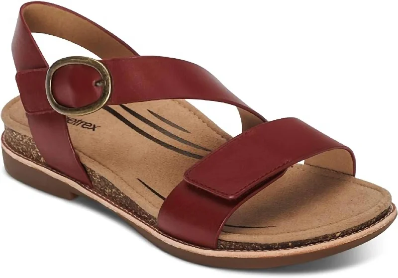 Child - Friendly Women's Sandals with a Secure Buckle in Purple for Moms on the GoTamara In Red