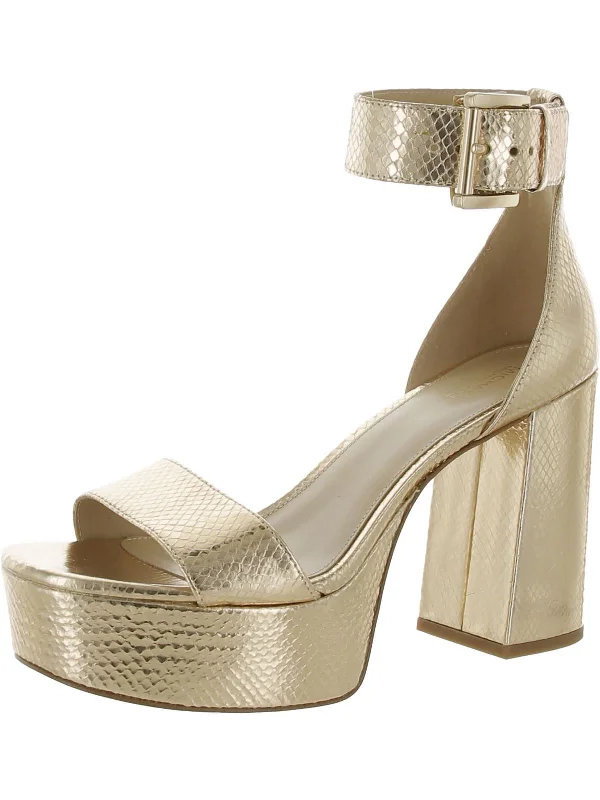 Women's Rhinestone - Embellished Open - Toe Sandals in Silver for a Glamorous Party LookTara Womens Leather Snake Heels