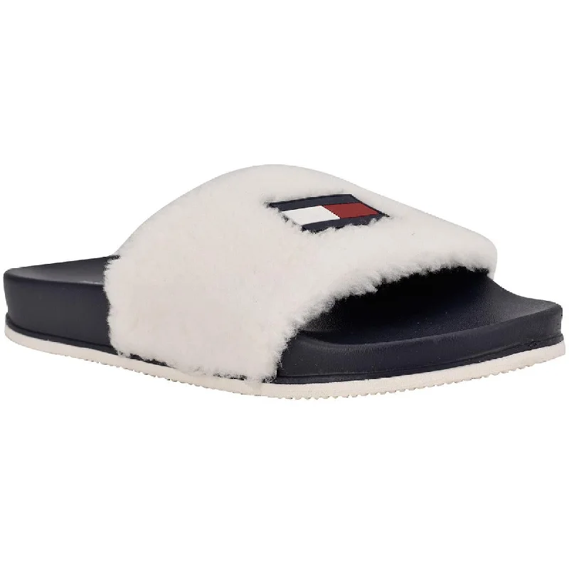 Women's Cork - Soled Espadrille Sandals with a Rope - Trimmed Upper in Navy for a Summer VibeTommy Hilfiger Womens Dezia Flats Slip-On Pool Slides