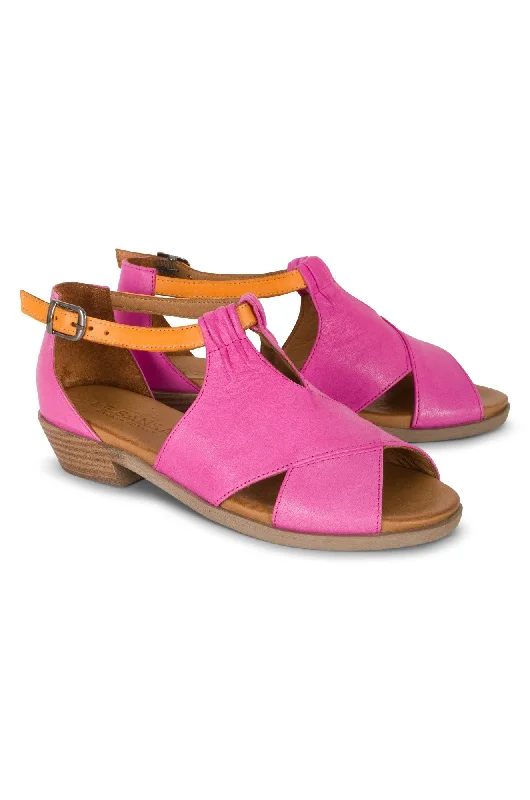 Women's Leather - Strapped Sandals with a Braided Detail in Brown for a Rustic AppealTurkish soft Leather Sandal | FUCHSIA/ORANGE | DIGBY AB