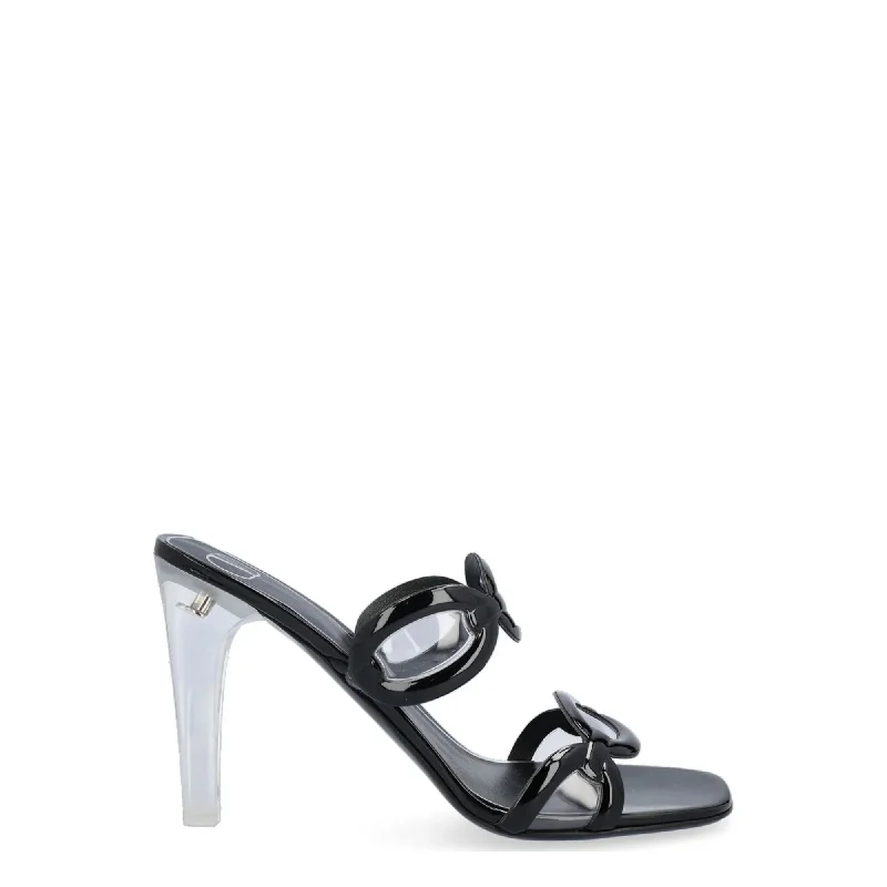 Women's Sandals with a Floral - Printed Upper in Pink for a Feminine Spring LookValentino Garavani Chain Open Toe Sandals