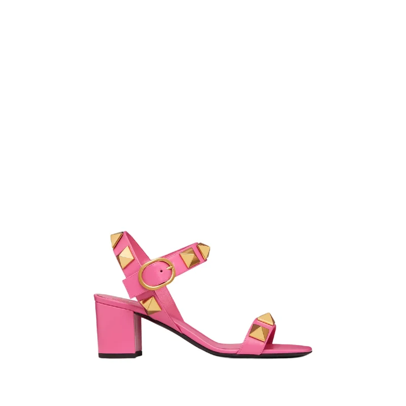 Child - Friendly Women's Sandals with a Secure Buckle in Purple for Moms on the GoValentino Garavani Roman Stud Calfskin Sandal