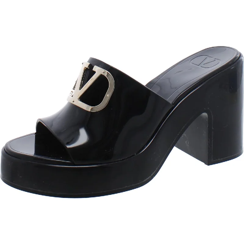 Plus Size Women's Wide - Width Platform Sandals in Black for Added Comfort and HeightValentino Garavani Womens Patent Slip On Heels