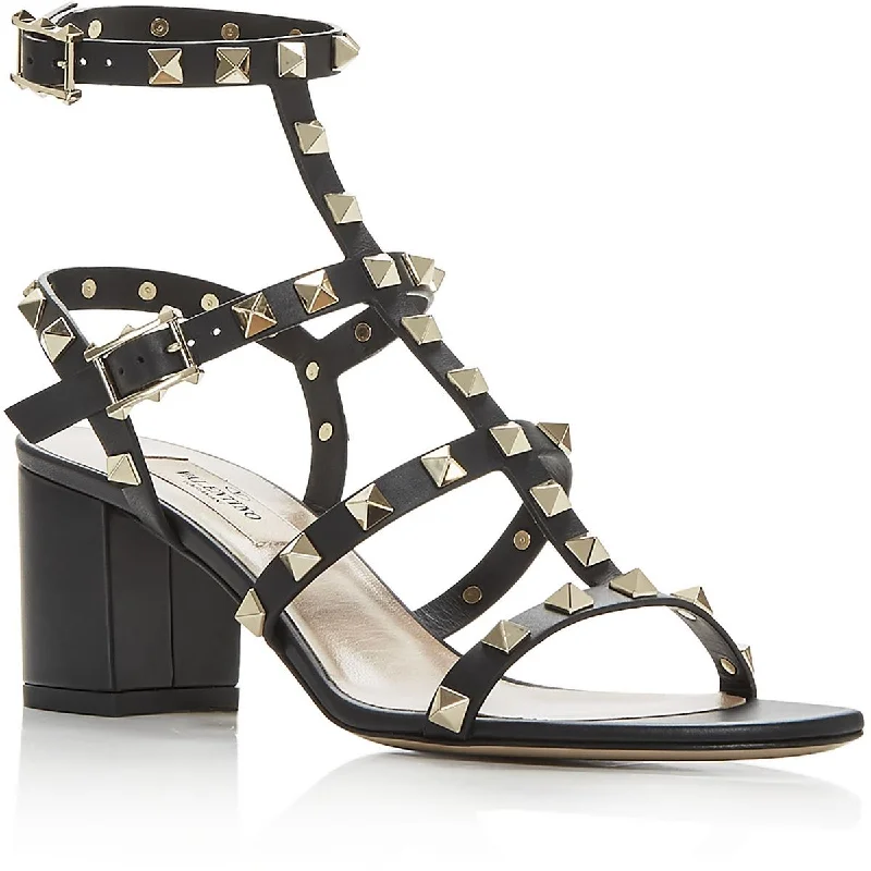 Women's Sandals with a Floral - Printed Upper in Pink for a Feminine Spring LookValentino Garavani Womens ROCKSTUD CITY Leather Round toe Heels